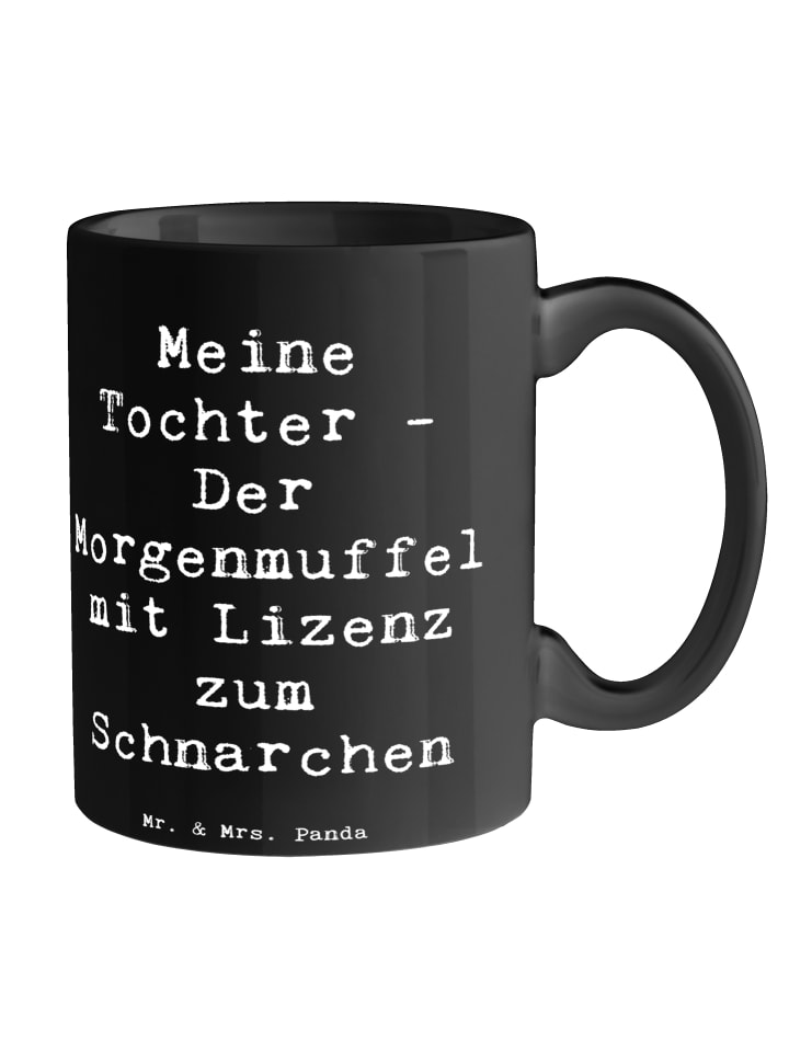 Tasse Tochter Morgenmuffel mit Spruch in Schwarz