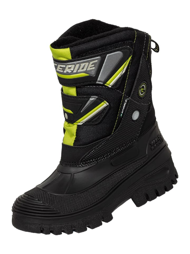 Kinder-Winterstiefel Frodo gefüttert in schwarz/grün in schwarz/grün