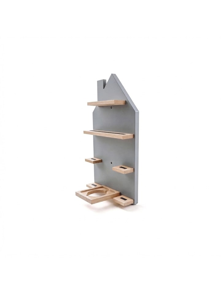 Toniebox Regal "Haus" in Grau - (B)28 x (H)43 x (T)17 cm