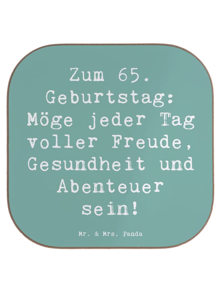 gläseruntersetzer Spruch 65. Geburtstag mit Spruch in Meeresbrise