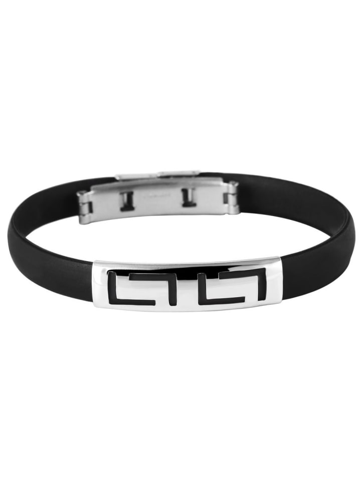 Unisex Armband – Armreif aus Kautschuk Ø 6,5 cm cm in schwarz