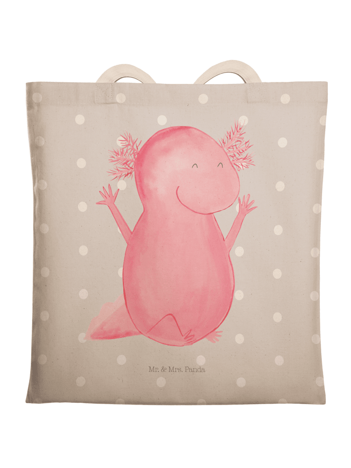Tasche Axolotl Hurra ohne Spruch in Grau Pastell
