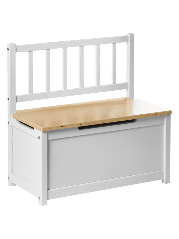 Kinderhocker BERRIMA in Weiß/Braun - (W) 54 x (H) 53 x (L) 28 cm