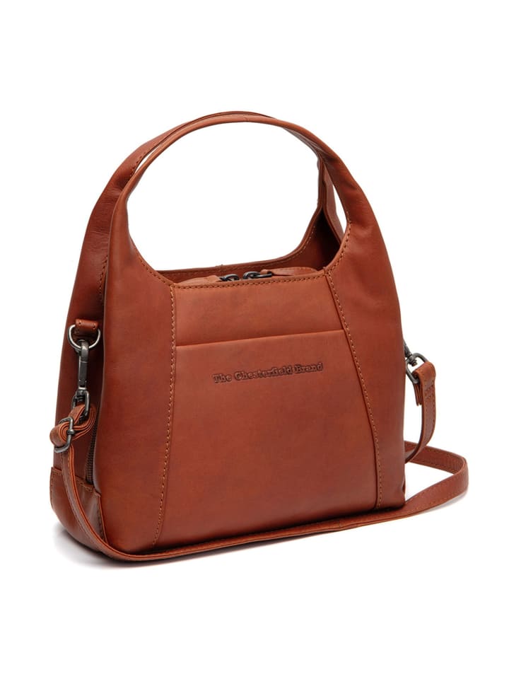 Lunera Schultertasche Leder 22 cm cognac