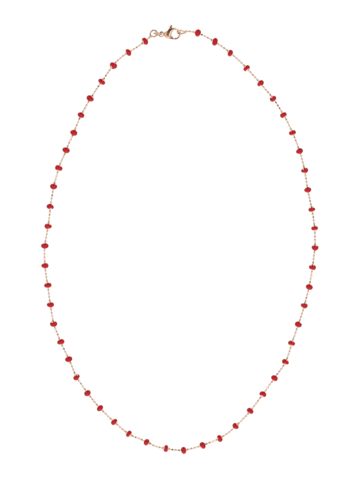 Women Necklace in Rose Gold Red