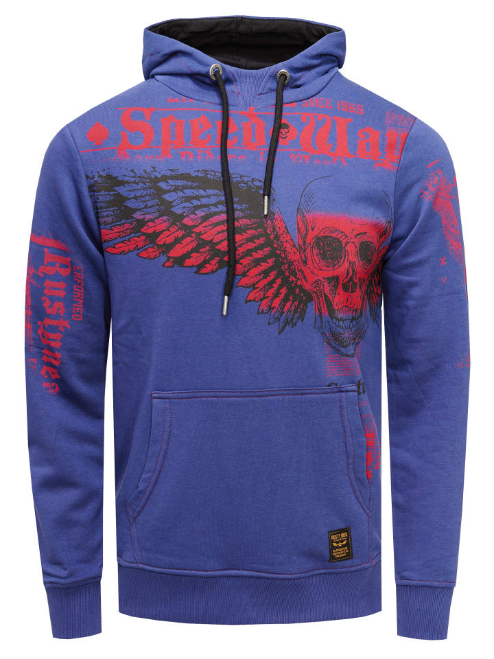 Streetwear "FLYING SKULL" Sweater in Marine