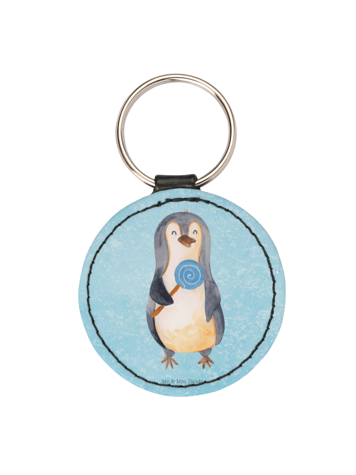 Anhänger Pinguin Lolli ohne Spruch in Eisblau