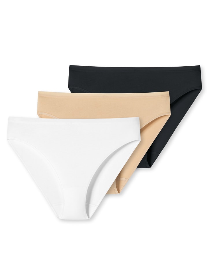 Slip 3er Pack in Weiß/Beige/Schwarz
