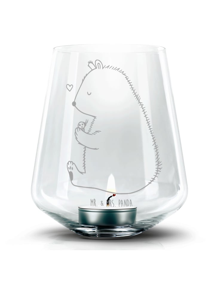 Windlicht Glas Bär Marienkäfer ohne Spruch in Transparent