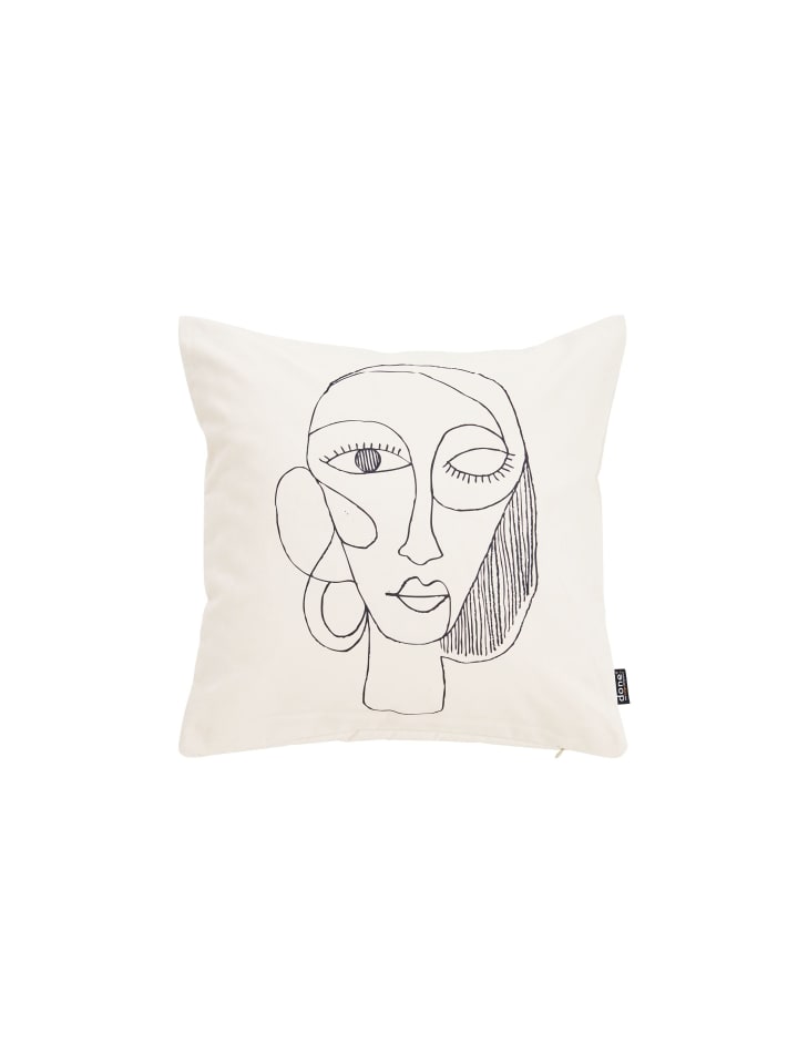 Kissenhülle Velour Print in Line Drawing