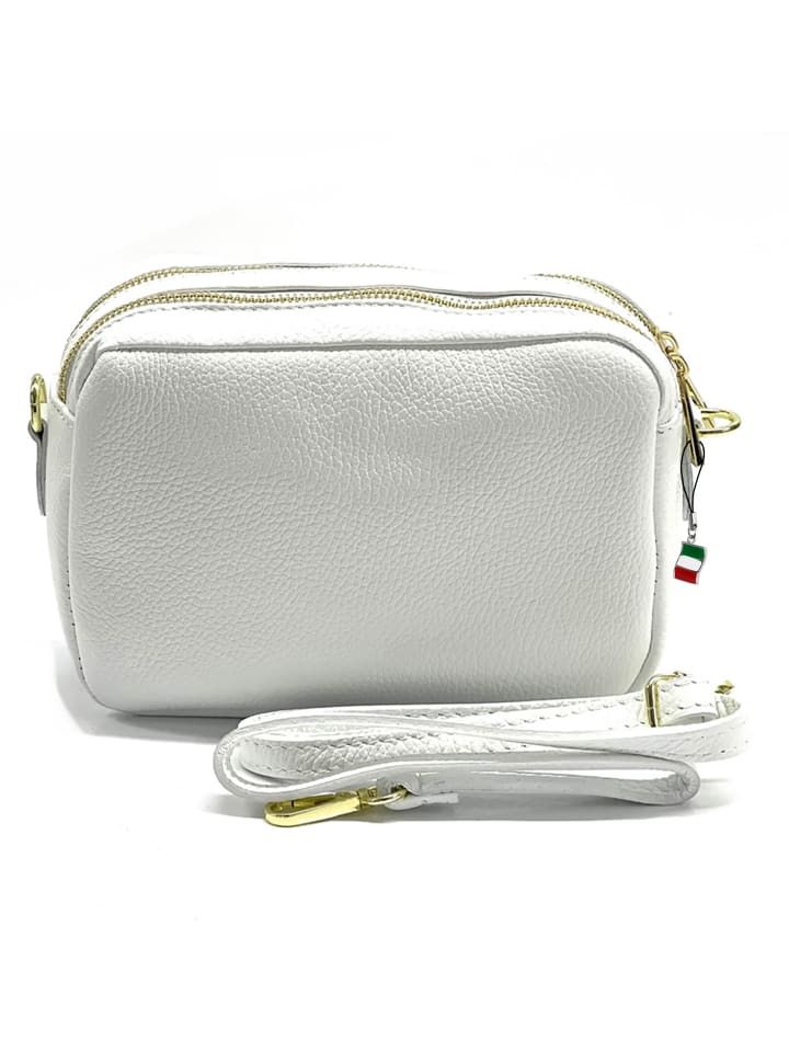 Florence Umhängetasche Leder weiß ca. 22cm