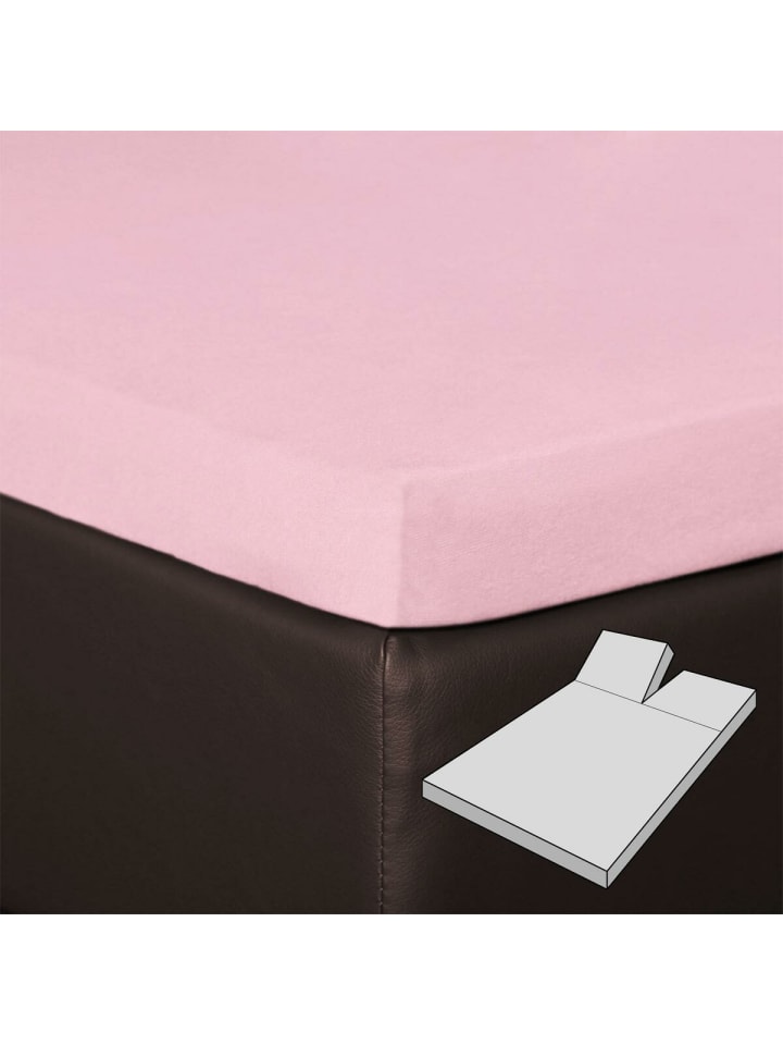 Spannbettlaken Multi-Stretch Split-Topper in rose