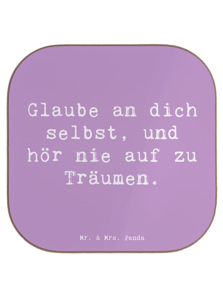Coaster Spruch Glaube an sich selbst mit Spruch in Lavendeltraum