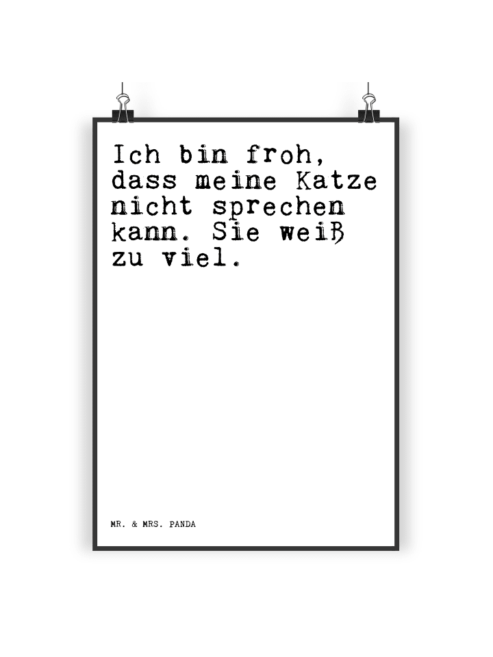 Poster Ich bin froh, dass... mit Spruch in Weiß