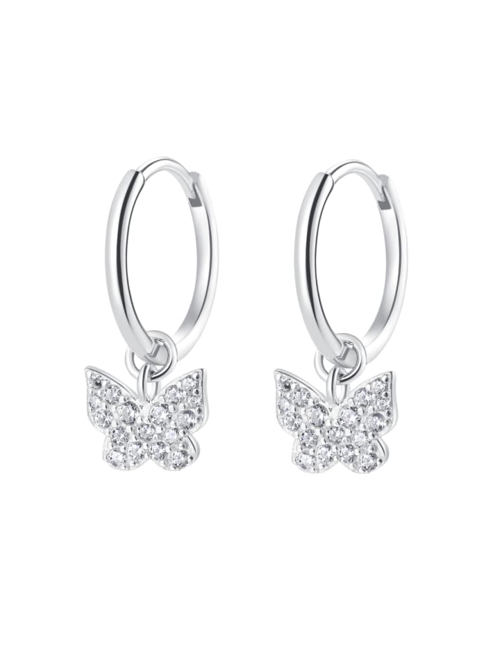 Creolen Schmetterling Charms 925 Sterlingsilber in Silber