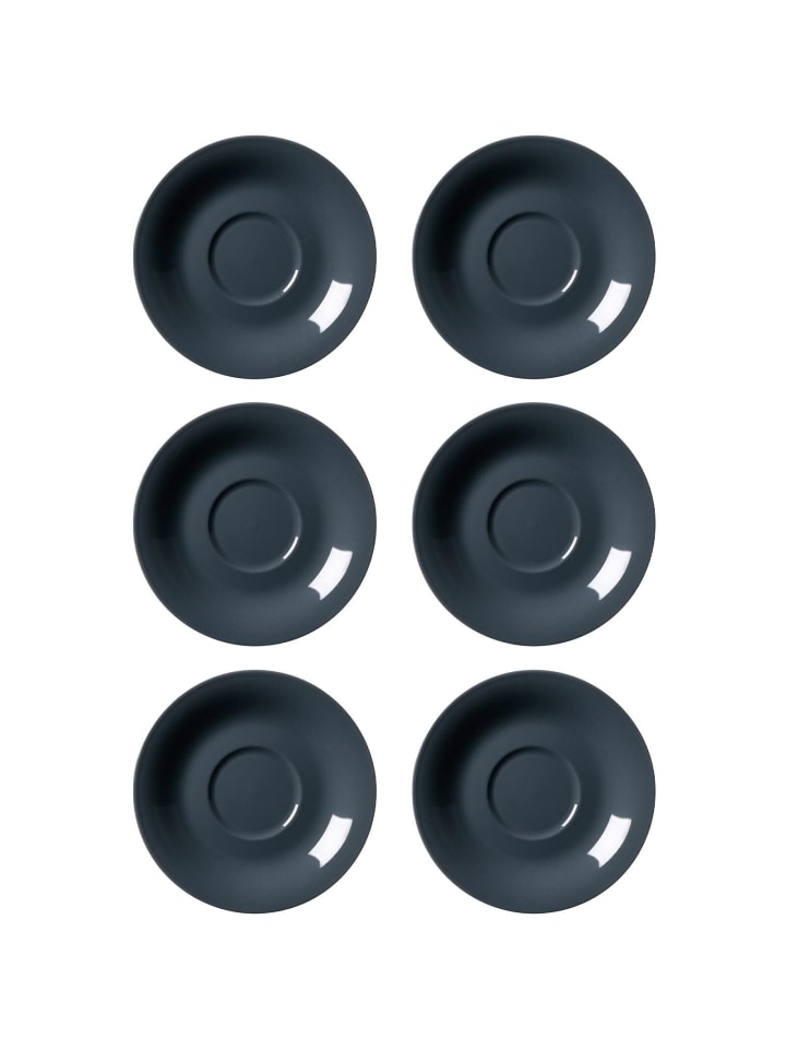 6er Set Jumbountertassen Doppio in Anthrazit ø 17 cm