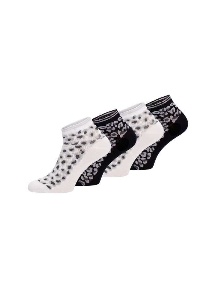 Sneakersocken comfort leo 4er Pack white/black