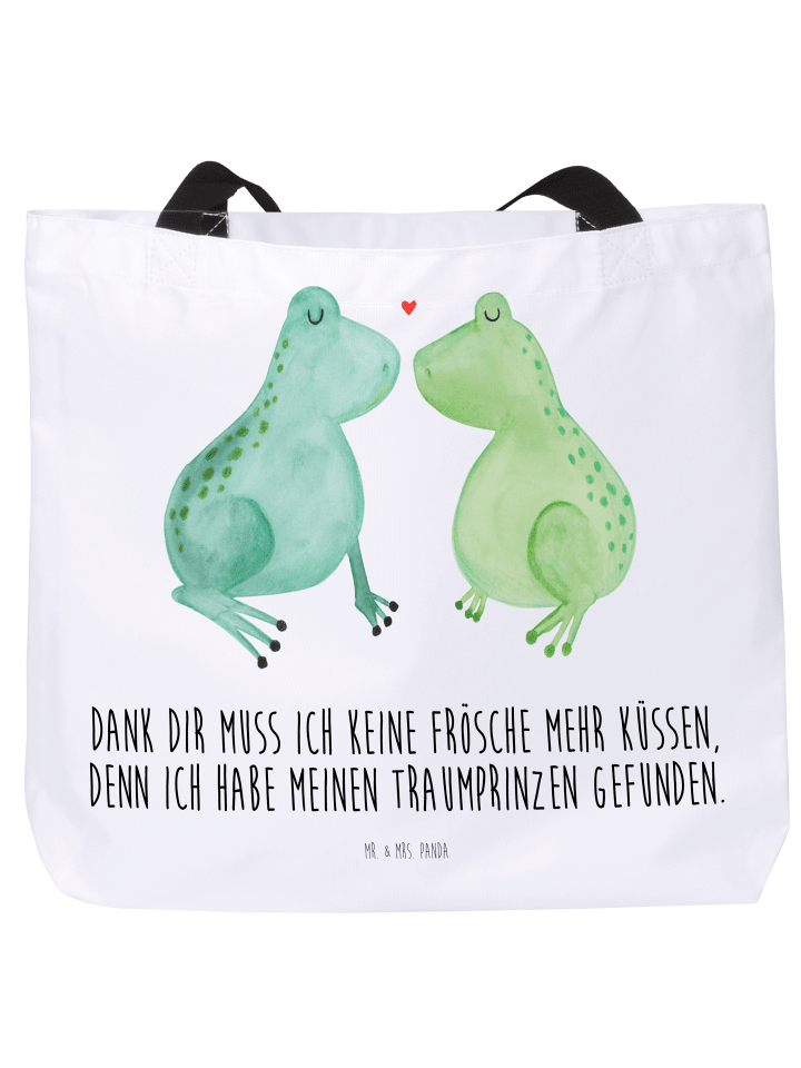 Shopper Frosch Liebe mit Spruch in Weiß