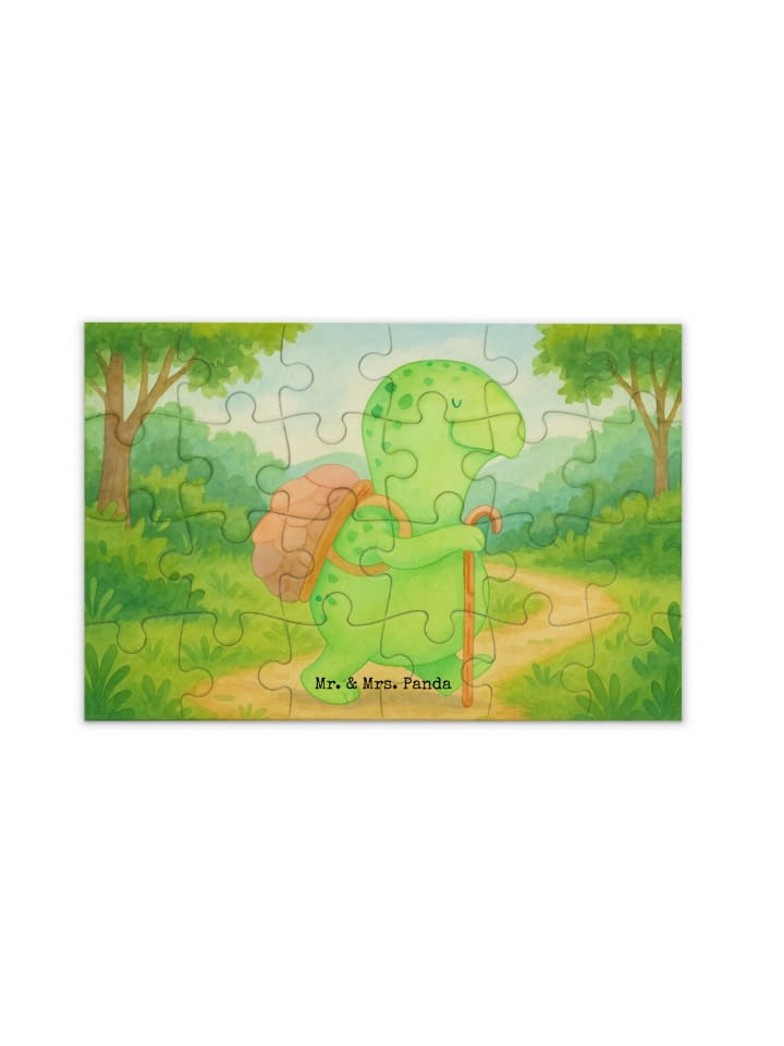 Puzzle Schildkröte Wanderer Design ohne Spruch in Weiß