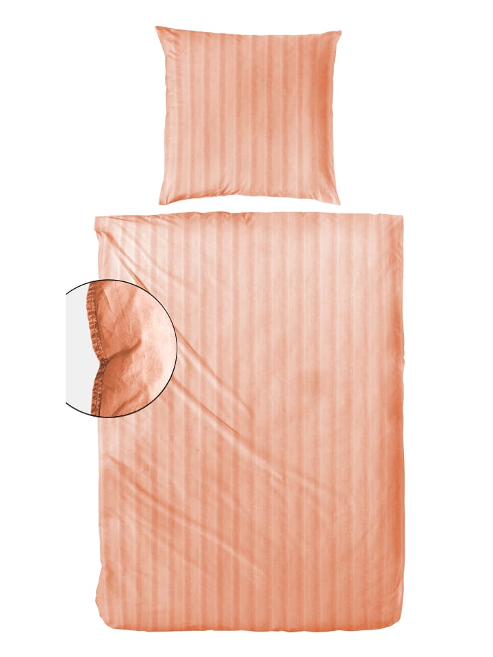 Bettwäsche Stone-Washed Style in papaya