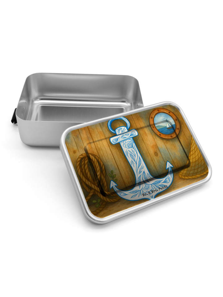 Lunch Box Anker Blau Design ohne Spruch in Weiß