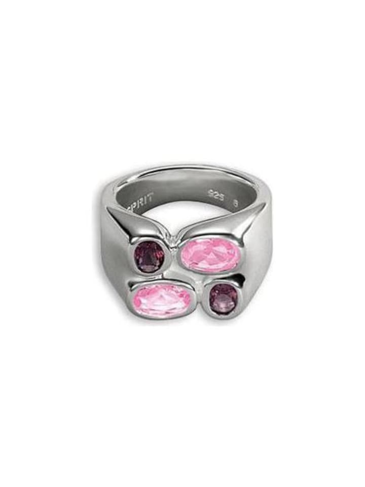 Esprit Damenring in Silber und Rosa aus 925er Sterling-Silber