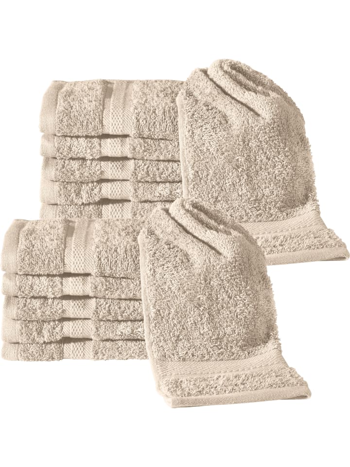 Frottier Gästetuch 12er-Pack Chicago in beige