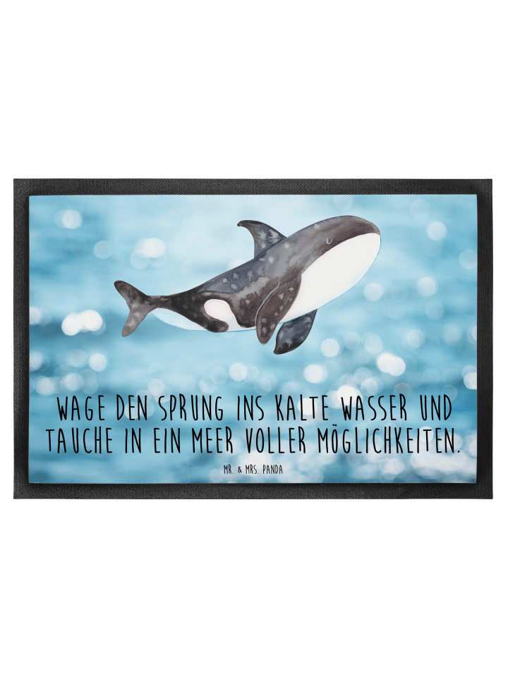 Fußmatte Orca mit Spruch in OZeichenanblue