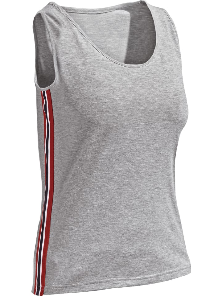 Single-Jersey Top in grau meliert