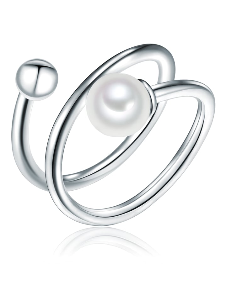 Perlen-Ring aus Sterling Silber mit Süßwasser-Zuchtperle in silber