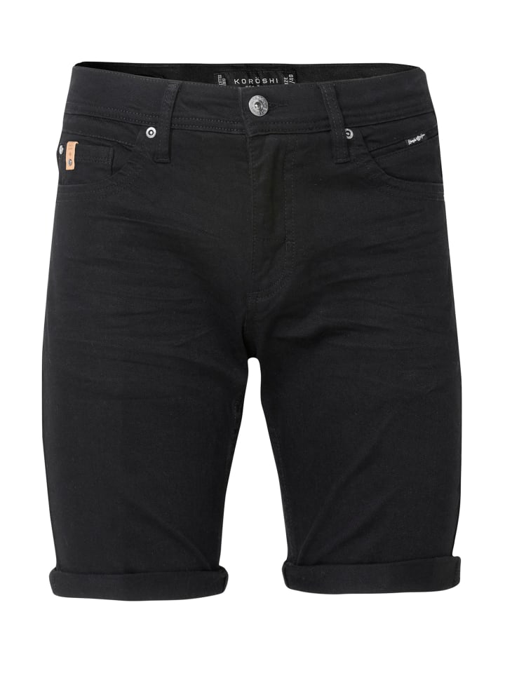 Reguläre shorts mit elastischem bund in SCHWARZ