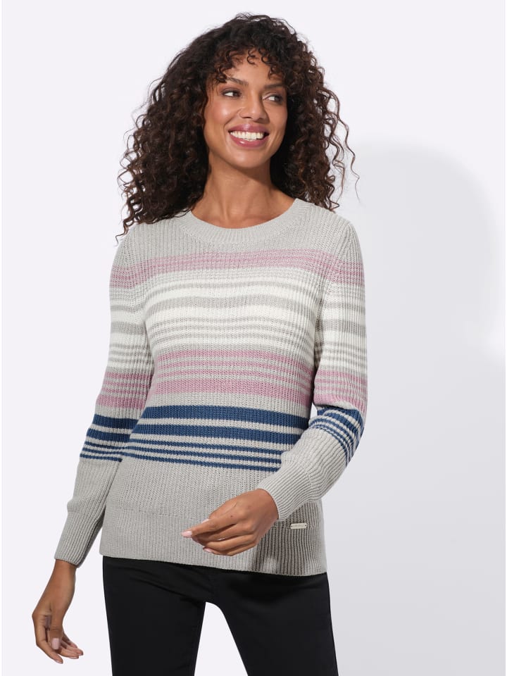 Pullover in steingrau-rauchblau
