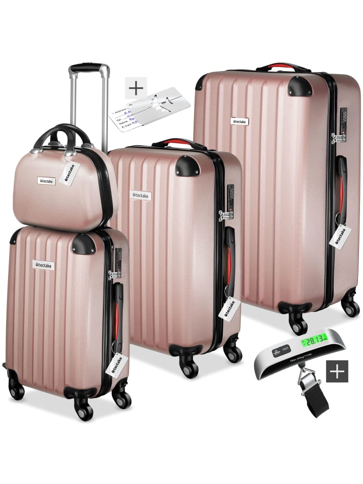 Hartschalenkoffer-Set 9-teilig mit Kofferwaage und TSA-Zahlenschloss