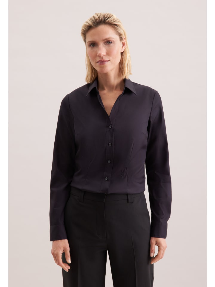 Hemdbluse Slim in Schwarz