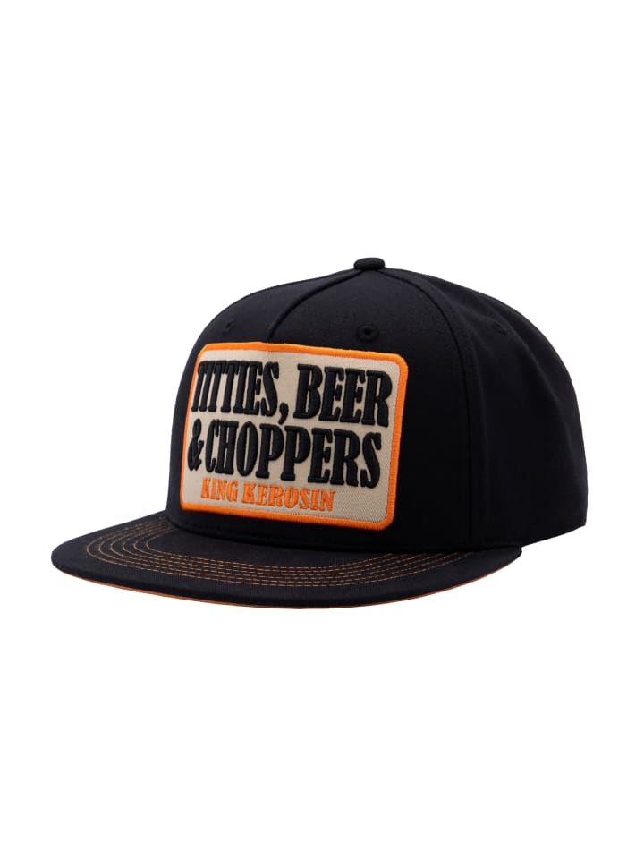 King Kerosin Flatbrim Cap Titties, Beer & Choppers in schwarz