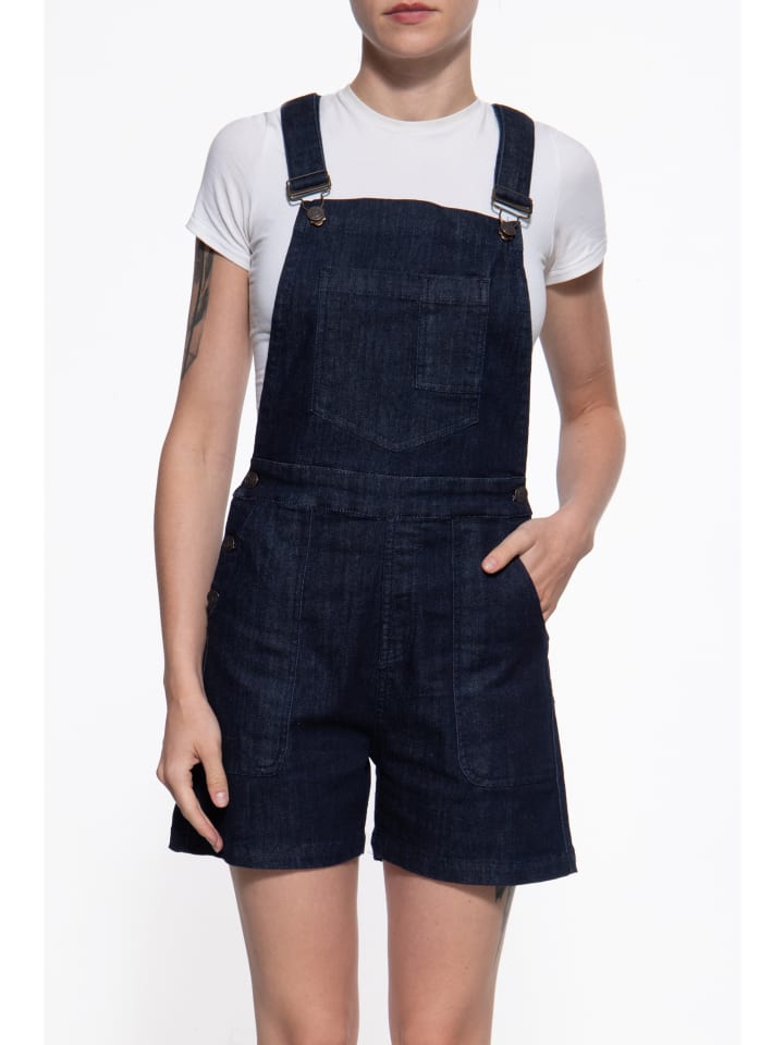Queen Kerosin Latzshorts in Denim
