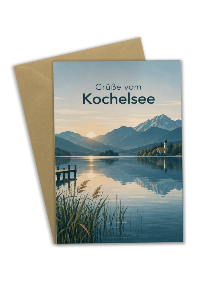 Glückwunschkarte See modern Design mit Spruch in Weiß