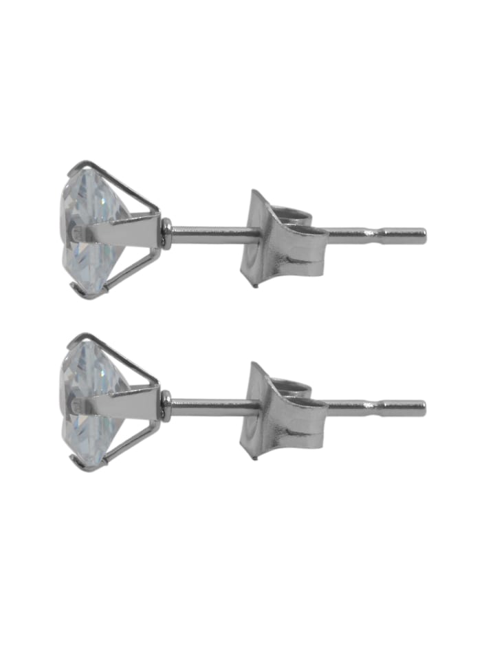 Damen Ohrringe – Ohrstecker aus Edelstahl mit Zirkonia in silber