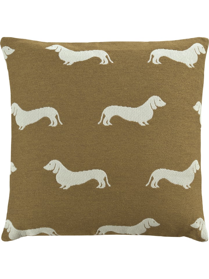 Jacquard, Baumwollmischung Kissenhülle Toto in olivgrün