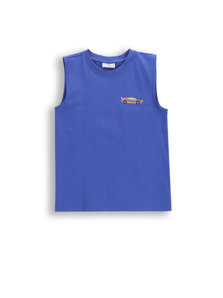 Ärmelloses Baumwollshirt in blau