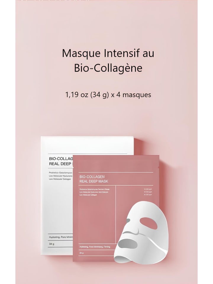 Bio-Kollagen-Gesichtsmaske Real Deep Mask, 4 Stück à 34 g