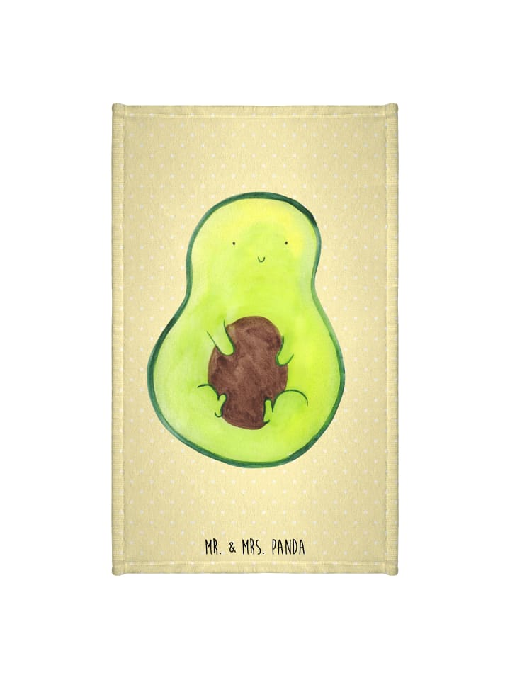 Handtuch Gäste-WC Avocado Kern ohne Spruch in Gelb Pastell