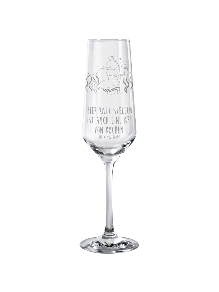 Sektflöte Hummer Weizen mit Spruch in Transparent