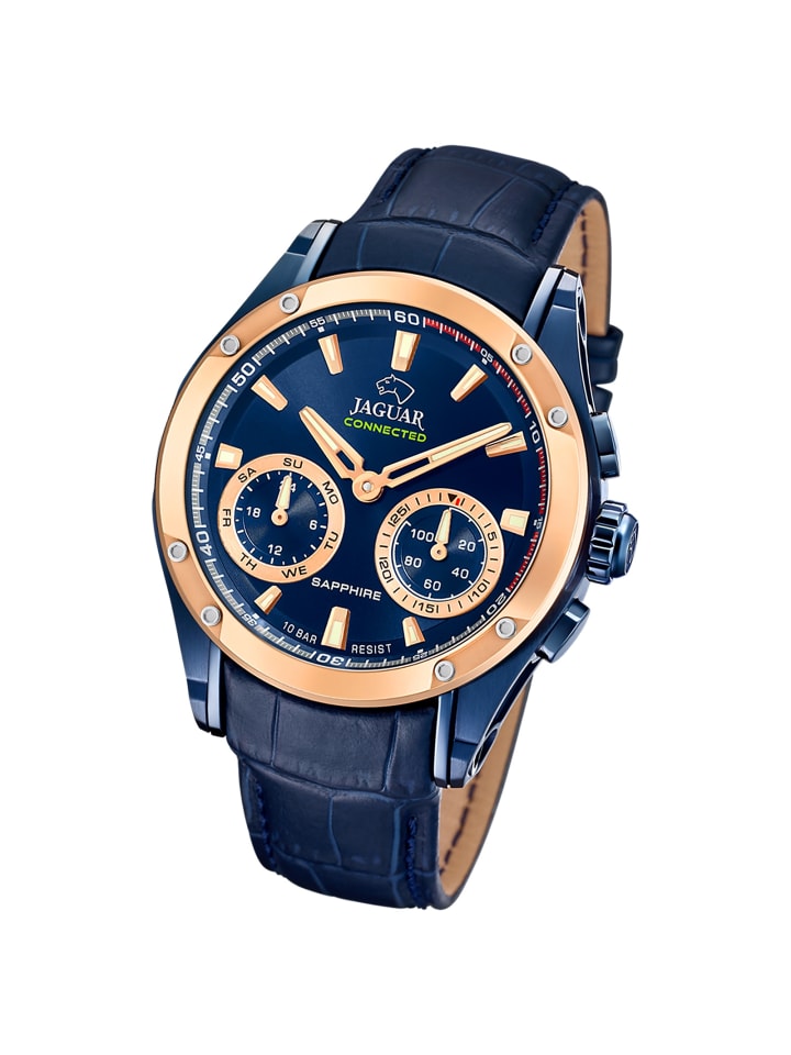 Multifunktion-Armbanduhr Jaguar Connected blau groß (ca. 45mm)