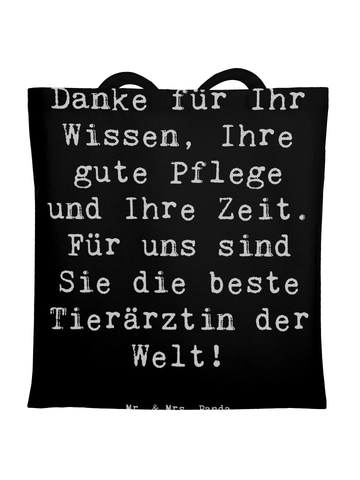 Jutebeutel Spruch Beste Tierärztin mit Spruch in Schwarz