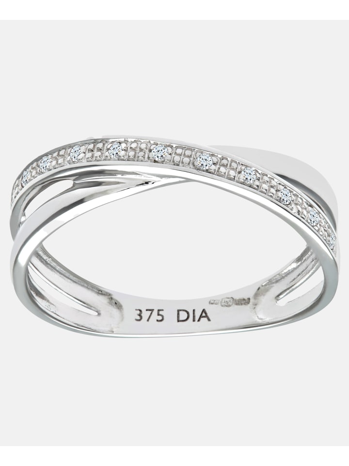 Ring aus 375 Weißgold mit Diamant