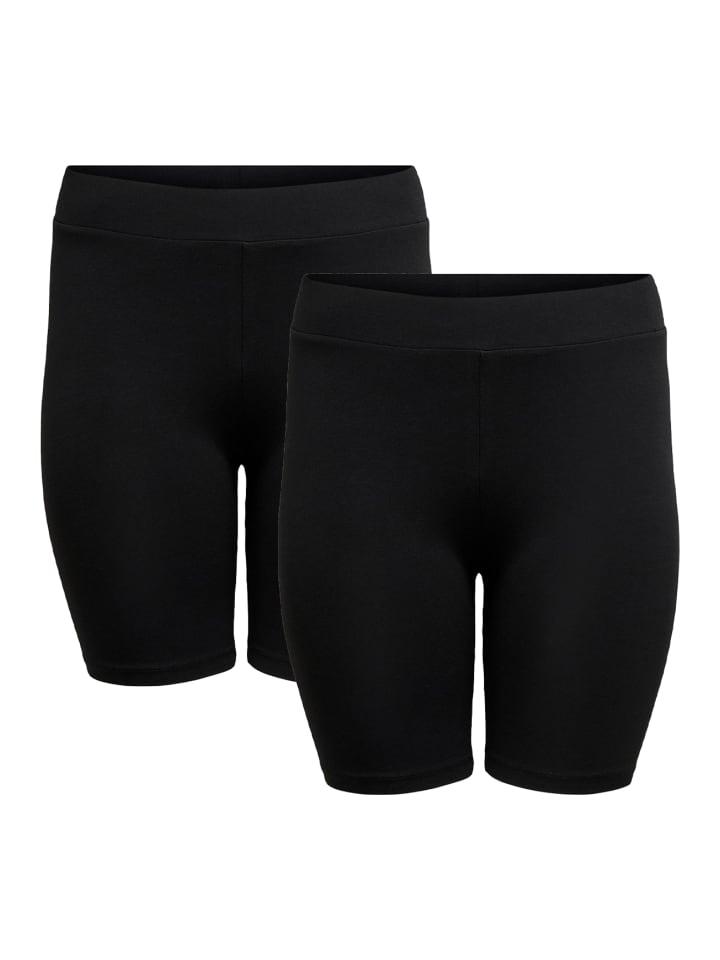 Kurze Leggings 2-er Stück Pack Shorts Übergrößen Plus Size in Schwarz-2