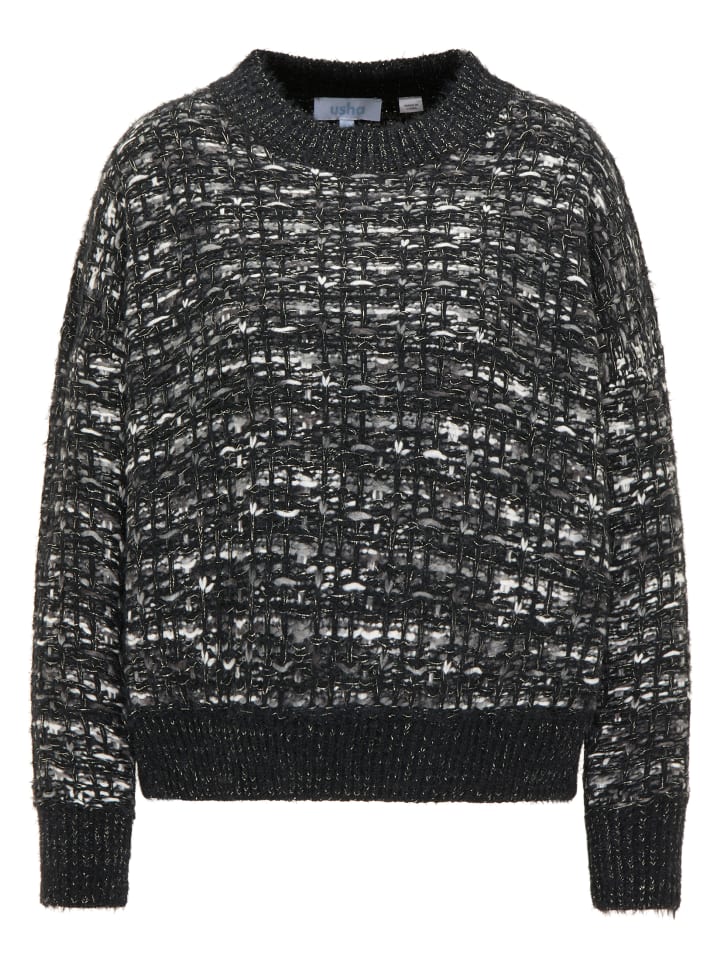Damen Strickpullover in Schwarz Grau