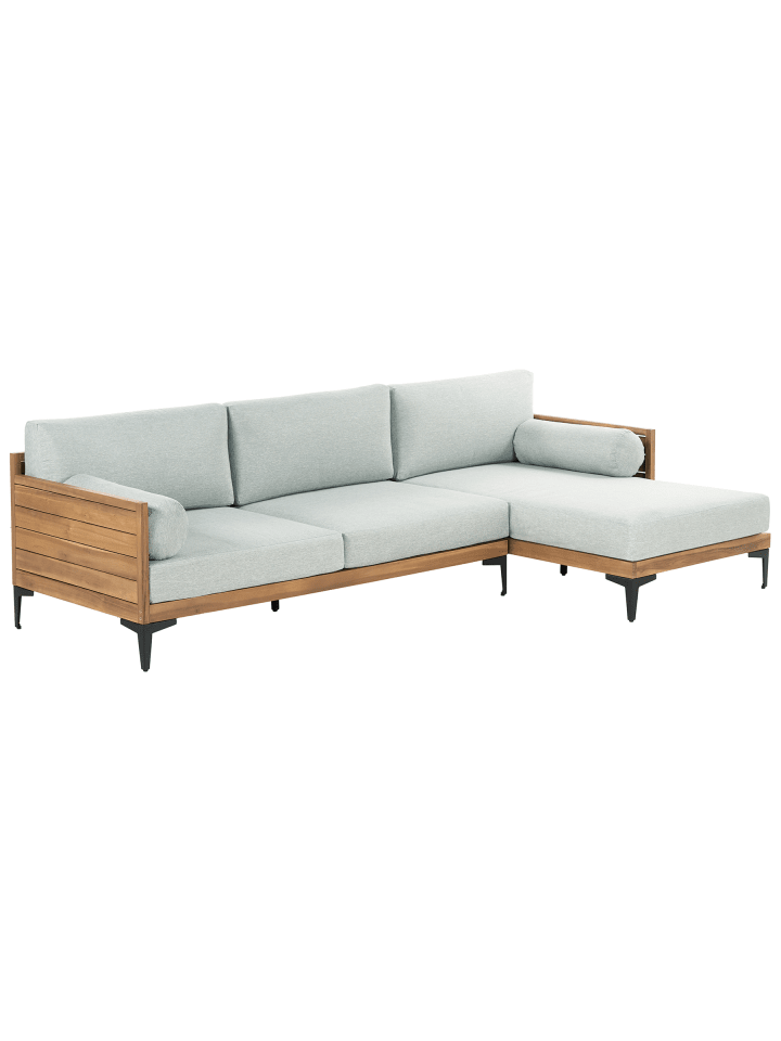 Gartensofa CAVEZZO in Grau/Schwarz/Braun - (W) 254 x (H) 77 x (L) 150 cm