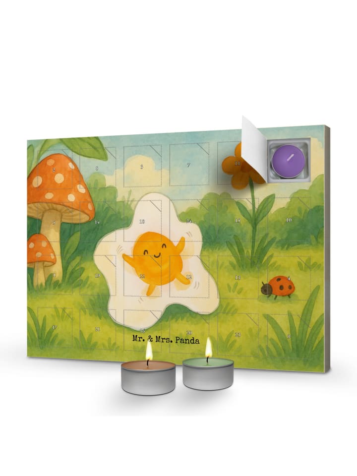 Adventskalender Spiegelei Ei Design ohne Spruch in Weiß